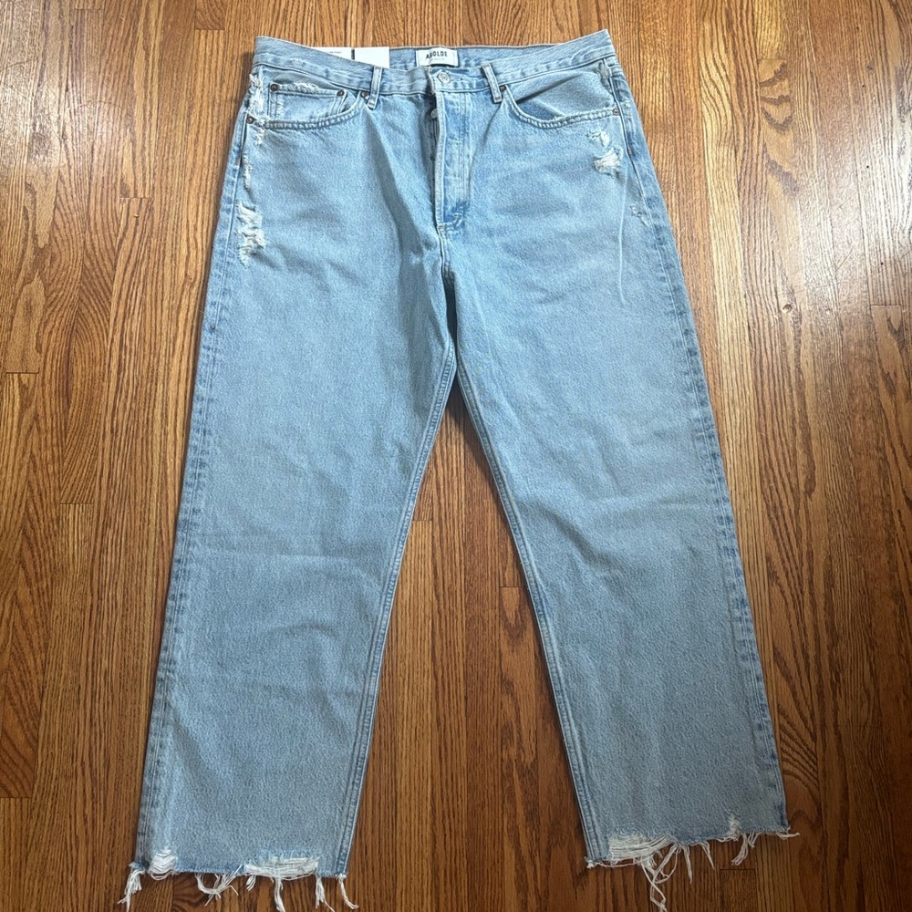 Agolde 90’s crop mid rise loose straight Denim Jeans NRVE blue jeans size 32